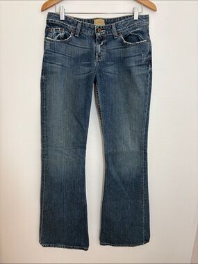 BKE Star Blue Cotton Distressed Bootcut Denim Jeans